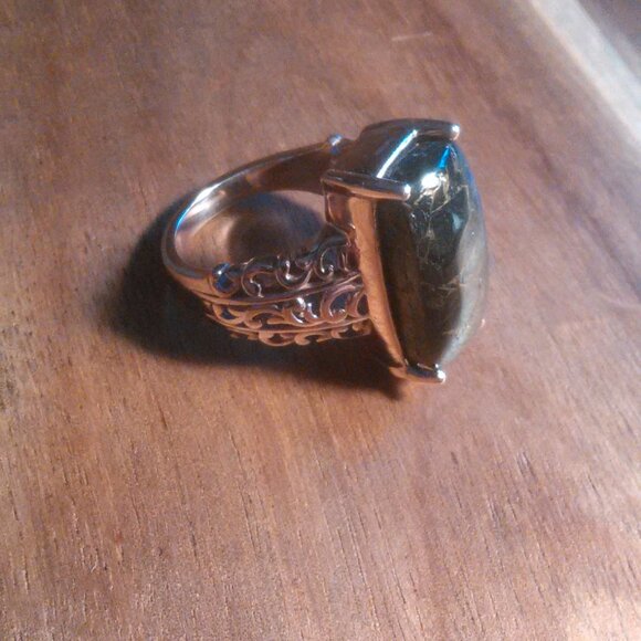 Matrix Silver Shungite Copper Ring (Size 8) - Picture 4 of 10